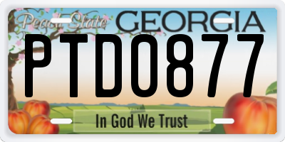 GA license plate PTD0877