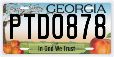 GA license plate PTD0878