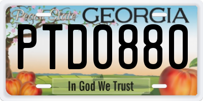 GA license plate PTD0880