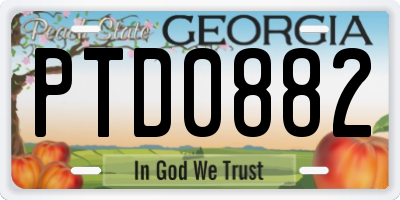 GA license plate PTD0882