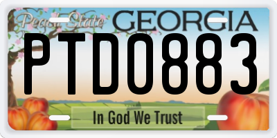 GA license plate PTD0883