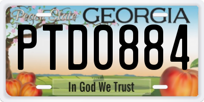 GA license plate PTD0884