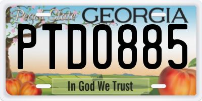 GA license plate PTD0885