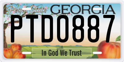 GA license plate PTD0887