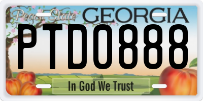 GA license plate PTD0888