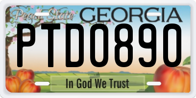 GA license plate PTD0890