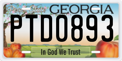 GA license plate PTD0893