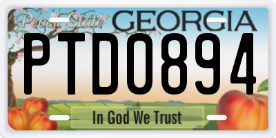 GA license plate PTD0894