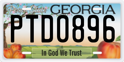 GA license plate PTD0896