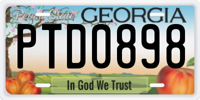 GA license plate PTD0898