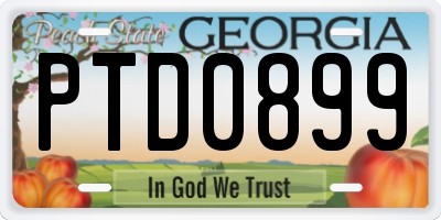 GA license plate PTD0899