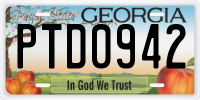 GA license plate PTD0942