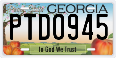 GA license plate PTD0945