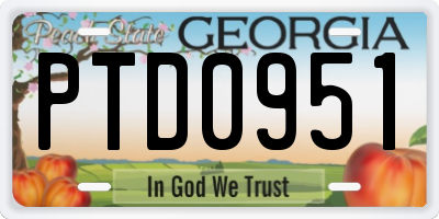 GA license plate PTD0951