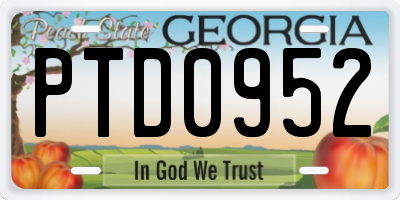 GA license plate PTD0952
