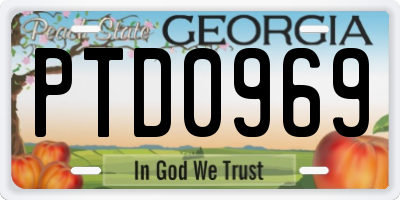 GA license plate PTD0969