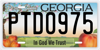 GA license plate PTD0975