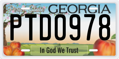 GA license plate PTD0978