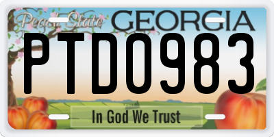 GA license plate PTD0983