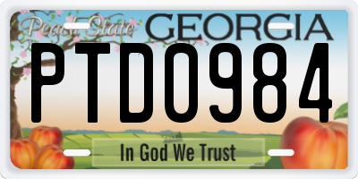 GA license plate PTD0984