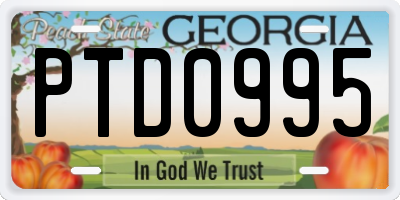 GA license plate PTD0995