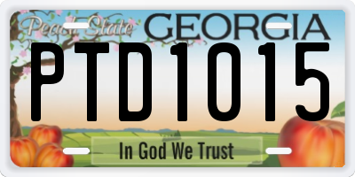 GA license plate PTD1015
