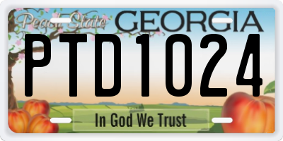 GA license plate PTD1024