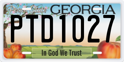 GA license plate PTD1027
