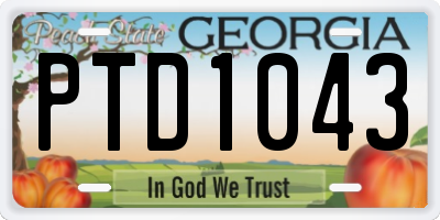 GA license plate PTD1043