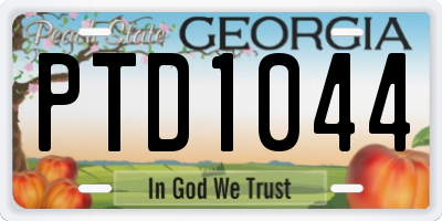 GA license plate PTD1044