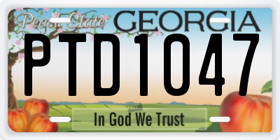 GA license plate PTD1047