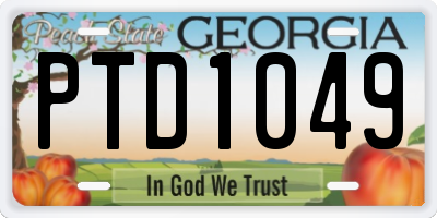 GA license plate PTD1049