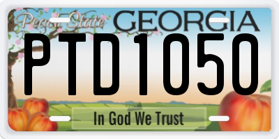 GA license plate PTD1050