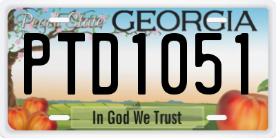 GA license plate PTD1051