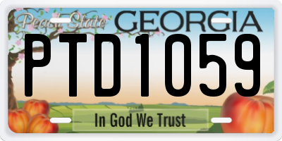 GA license plate PTD1059