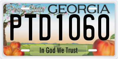 GA license plate PTD1060