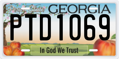 GA license plate PTD1069