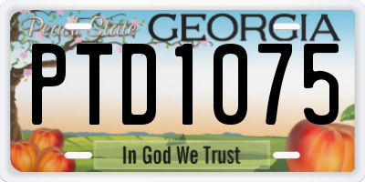 GA license plate PTD1075