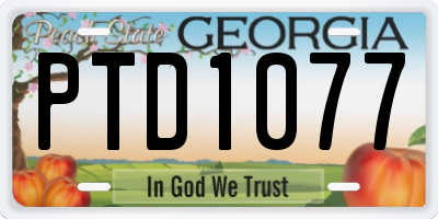 GA license plate PTD1077