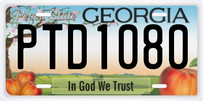 GA license plate PTD1080