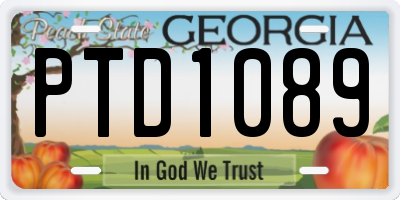 GA license plate PTD1089