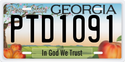 GA license plate PTD1091