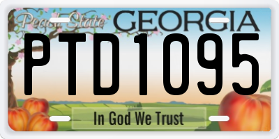 GA license plate PTD1095