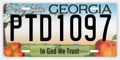GA license plate PTD1097