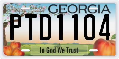 GA license plate PTD1104