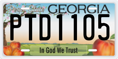 GA license plate PTD1105