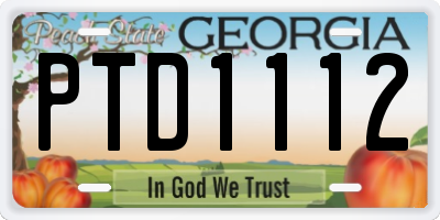 GA license plate PTD1112