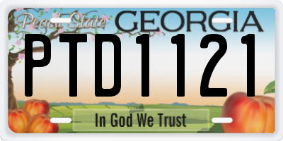 GA license plate PTD1121