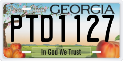 GA license plate PTD1127