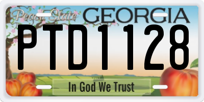 GA license plate PTD1128